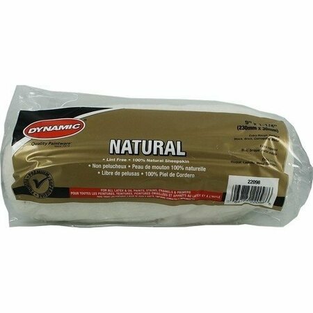 DYNAMIC PAINT PRODUCTS Dynamic 9 in. Natural Sheepskin 1.25 in. Nap Roller Cover 22098